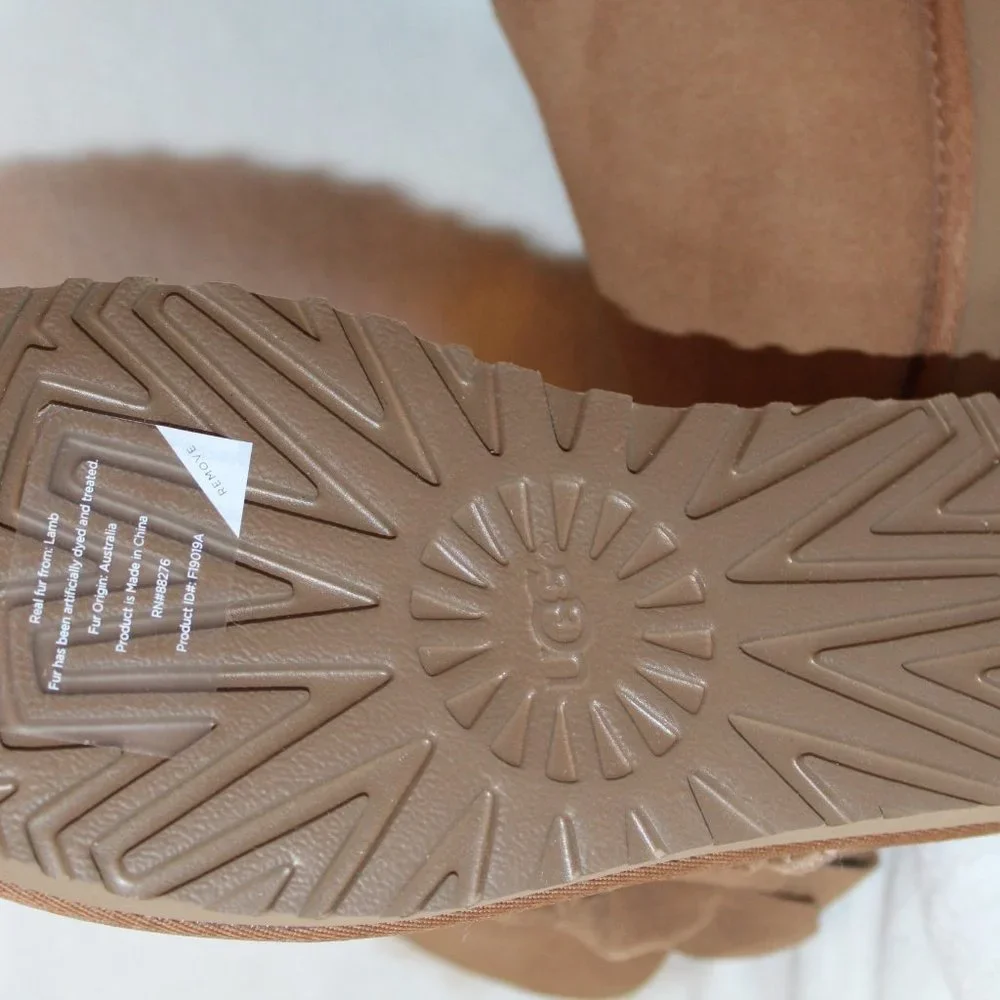 NEW UGG WOMEN'S DAELYNN LEATHER BOW SUEDE BOOTS - Picture 6 of 8